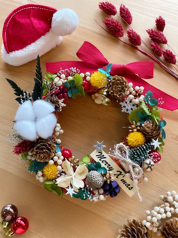聖誕禮物 / 裝飾 / 籐の花輪 (SIZE L)