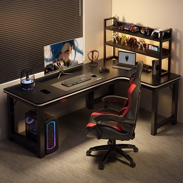 轉角電腦桌電競桌臺式家用雙人書桌書架拐角桌子辦公桌臥室游戲桌 ph6211