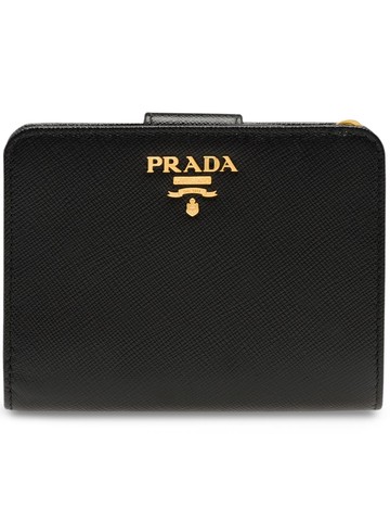 Prada - logo zipped wallet - women - Leather - One Size - Black