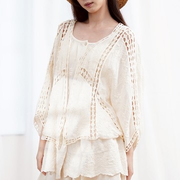 鏤空蝙蝠袖披風外套688406