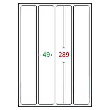 鶴屋 A4三用電腦標籤 72 B49289 289 x 49mm  4格  105張