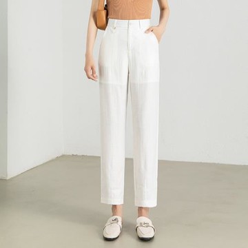 夏季薄款天絲亞麻褲寬松九分哈倫老爹褲透氣舒適休閑褲鐮刀褲直筒