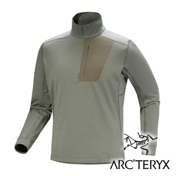【Arc'teryx 始祖鳥】男Rho LT刷毛內層立領長袖衫『糧草綠/龍紋綠』X009425 戶外 露營 登山 健行 休閒 時尚 保暖 長袖 上衣