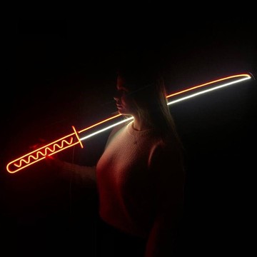 賽博朋克便攜太刀霓虹燈LED妖刀村正一文字氛圍燈武士刃模型裝飾