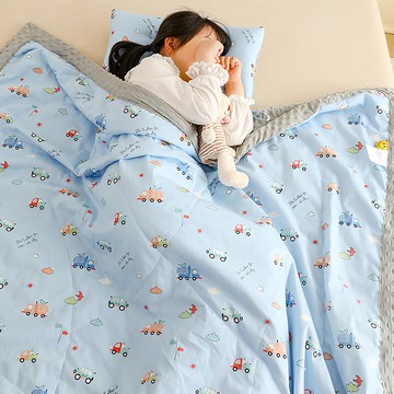 Annette 純棉冰荳荳兒童涼被 極凍冰冰被  運輸車 藍色  150 x 120cm