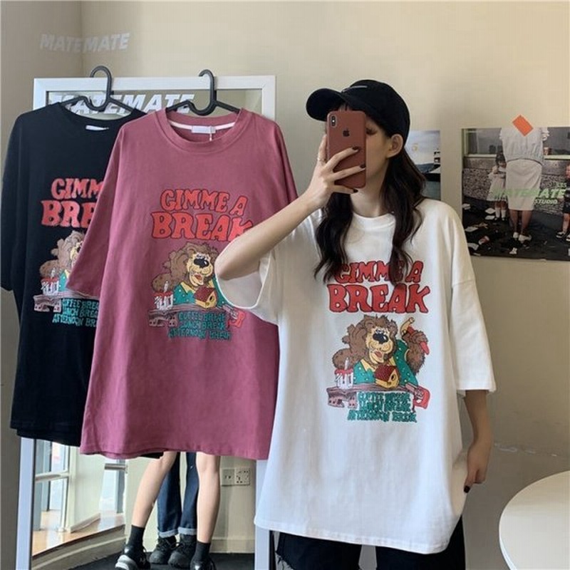 キャラ Tシャツ レディース 韓国 ファッション ビッグシルエット Tee かわいい キャラクター プリント キャラt ビッグtee 夏服 レディース 半袖 トップス 通販 Lineポイント最大0 5 Get Lineショッピング