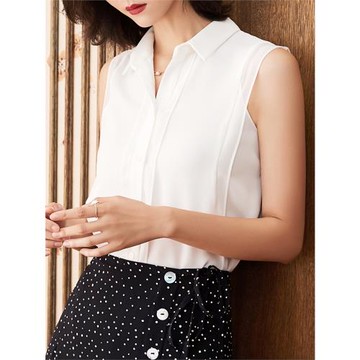 白色襯衫女韓版2025新款時尚背心夏外穿無袖雪紡衫減齡洋氣上衣