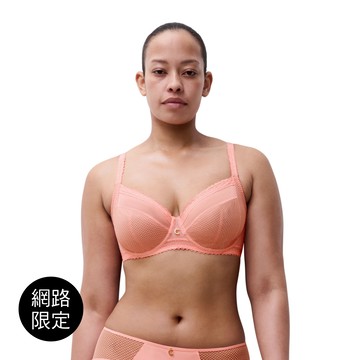 【Chantelle】四片裁網紗無襯內衣>D-F罩杯>花神粉(19XM0_094)【Romance】