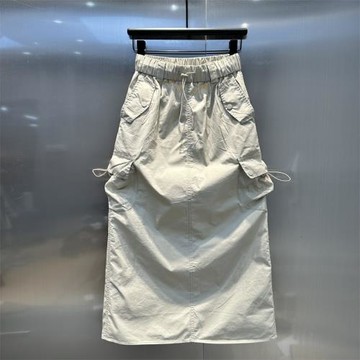 2026年夏季新款松緊腰抽繩辣妹a字工裝半身裙女裙子薄款高級感