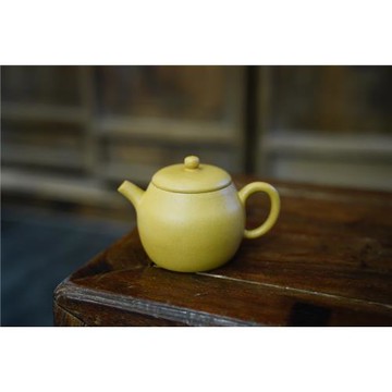 90年代臺訂全手紫砂壺 原礦金黃老段泥 少見料巨輪珠壺工夫茶道器