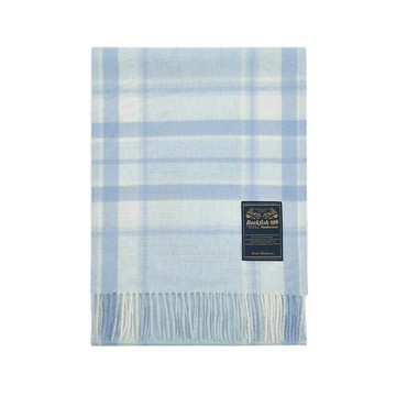 韓國 Rockfish Weatherwear CLASSIC WOOL SCARF CHECK 經典格紋羊毛圍巾 天藍色 SKY BLUE