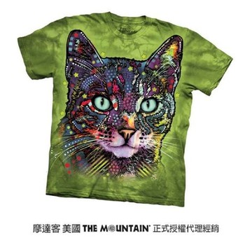 【摩達客】美國進口The Mountain 彩繪小野貓 純棉環保短袖T恤