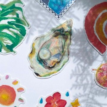 【PVC 貼紙】可愛油粉彩插畫系列