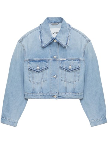 Closed - cropped denim jacket - women - Cotton/Recycled Cotton - M - Blue