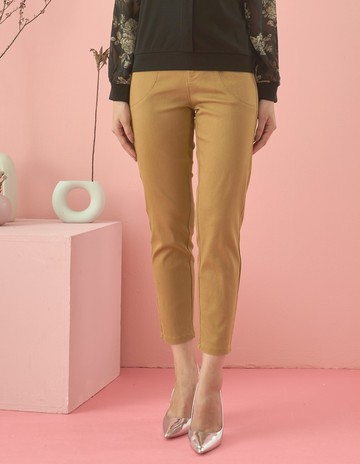 ★【喜芝梅】質感階梯 精緻口袋設計直筒休閒褲(兩色；M-2L) 224030230