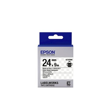 EPSON 24mmx9M 透明底黑字標籤帶 /盒 LK-6TBN｜領券最高折$220