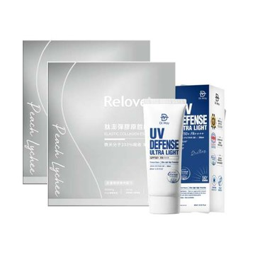 【RELOVE】肽澎彈膠原胜肽精華飲15包/盒x2+Dr. May 美博士專業隔離高效防曬乳 SPF50+PA++++(60ml) 海洋友善 戶外防水 身體適用 女人我最大節目推薦