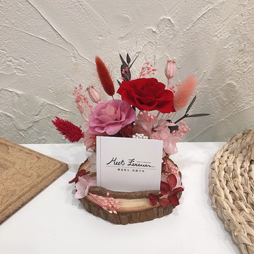 【遇見恆久】雙朵永生玫瑰名片座 共三款