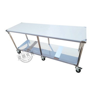 電腦桌/工作桌 【Abis】客製商品-豪華升級版60X180CM二層圓角304不鏽鋼桌-附煞車輪/料理桌/工作台/流理台(2尺x6尺)-1入