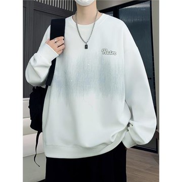 圓領潮牌衛衣男款春秋2025新款青少年重磅上衣服高中學生長袖t恤