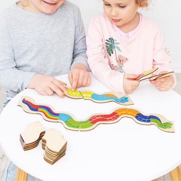 德國Hape beleduc貝樂多 配對拼圖-彩色小蛇