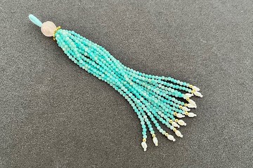 鹿鳴原創手工流蘇 吊飾 半成品 老礦天河石流蘇材料