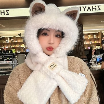 狐貍帽子 帽子圍巾 雷鋒帽 加厚帽子 小熊帽子 毛絨帽子 護耳帽 包頭帽 毛線帽 針織帽 大頭圍 圍脖帽 保暖帽