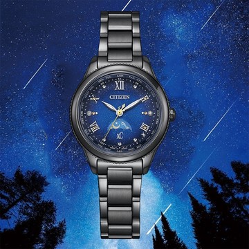 CITIZEN 星辰 XC 夜川月 限量 超級鈦 日月顯示 光動能電波女錶 新年開運 送禮推薦 EE1007-75L