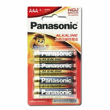 國際牌 Panasonic 大電流 鹼性 電池 4號 吊卡 4顆 /卡｜領券最高折$220