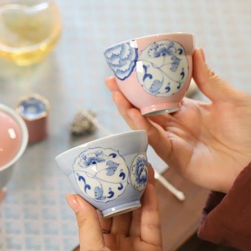 南泥善物 牡丹葫蘆杯主人杯單杯女高端 景德鎮純手工手繪陶瓷茶具