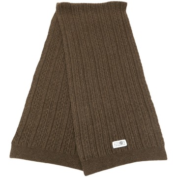 MM6 MAISON MARGIELA 咖啡色羊毛混紡羅紋圍巾 披肩