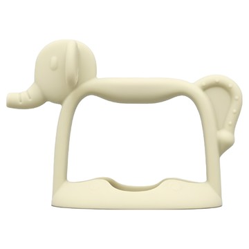 tgm 不吃手白金矽膠穿握固齒器  適用3個月以上寶寶  手柄握把設計  底部不同紋理溫柔按摩牙齦  單件  薄荷綠象  1個