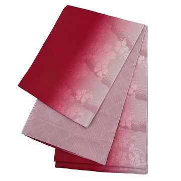 女性 腰封 和服腰帶 小袋帯 半幅帯 日本製 紅色 漸層