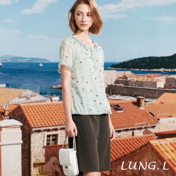 LUNG.L林佳樺 深咖啡色側邊貼口袋過膝女裝短褲LS03E