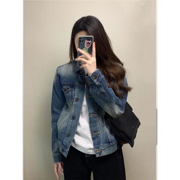 歐貨復古通勤英倫風牛仔上衣2026年秋季百搭小個子短款夾克外套女