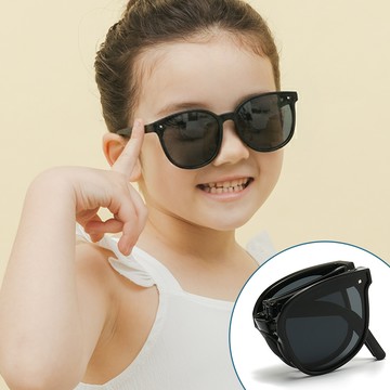 【ALEGANT】隨行童樂兒童專用輕量彈性折疊太陽眼鏡/UV400摺疊偏光墨鏡