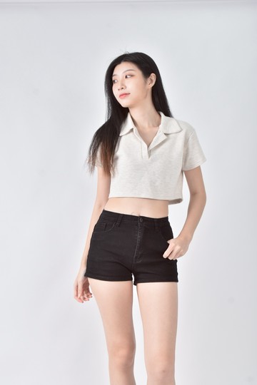 (S) 【粿粿私服】someway woman春夏丹寧牛仔棉質黑色短褲