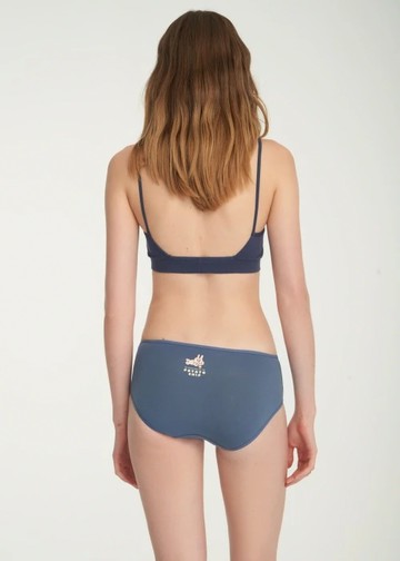 XXL 兔子便利商店系列．細邊中腰三角內褲(經典藍-洋芋片)