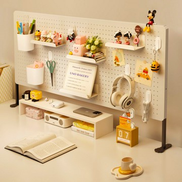 ??快速出貨?? 公司貨 洞洞板桌面家用書桌宿舍立式收納隔板桌上整理置物架配件免打孔