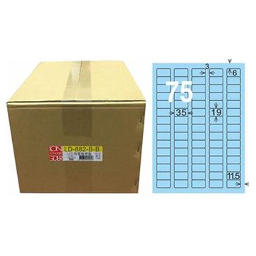 【龍德】A4三用電腦標籤 19x35mm 淺藍色1000入 / 箱 LD-882-B-B【APP滿額下單10%點數(單一帳號最高5000點)】1/31止