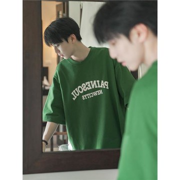 重磅純棉t恤男士短袖夏季美式潮牌學生休閑青少年半袖體恤上衣服