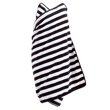bebehome 輕柔甜美親膚可穿式居家吊帶浴巾裙 L  1個  黑白條紋