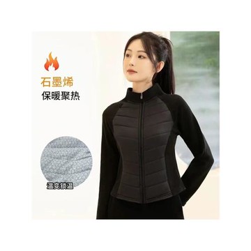 輕薄石墨烯運動打底棉服女防風秋冬季保暖外套跑步瑜伽服健身上衣