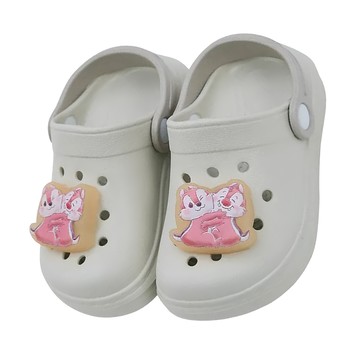 CHIP 'N' DALE 奇奇蒂蒂 兒童款 電燈造型洞洞拖鞋  米白色