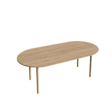 輕奢北歐風橢圓形長餐桌家用會客飯桌民宿原木洽談餐桌辦公會議桌[DD030109]