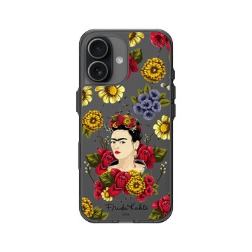 iPhone 17 Clear (相機按鈕) 酷墨灰 - Frida Kahlo - 卡蘿與花