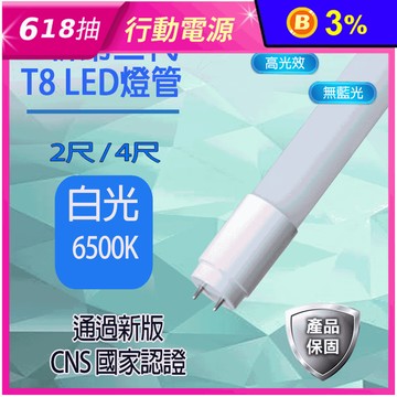 T8 LED燈管全電壓無藍光超廣角省電玻璃燈管
