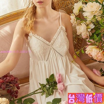 悅裳💎台灣免運💎睡裙女 可愛睡裙 性感睡裙 甜美睡裙 韓國睡衣女夏天薄款公主風帶胸墊新款純慾風法式性感蕾絲吊帶無袖睡