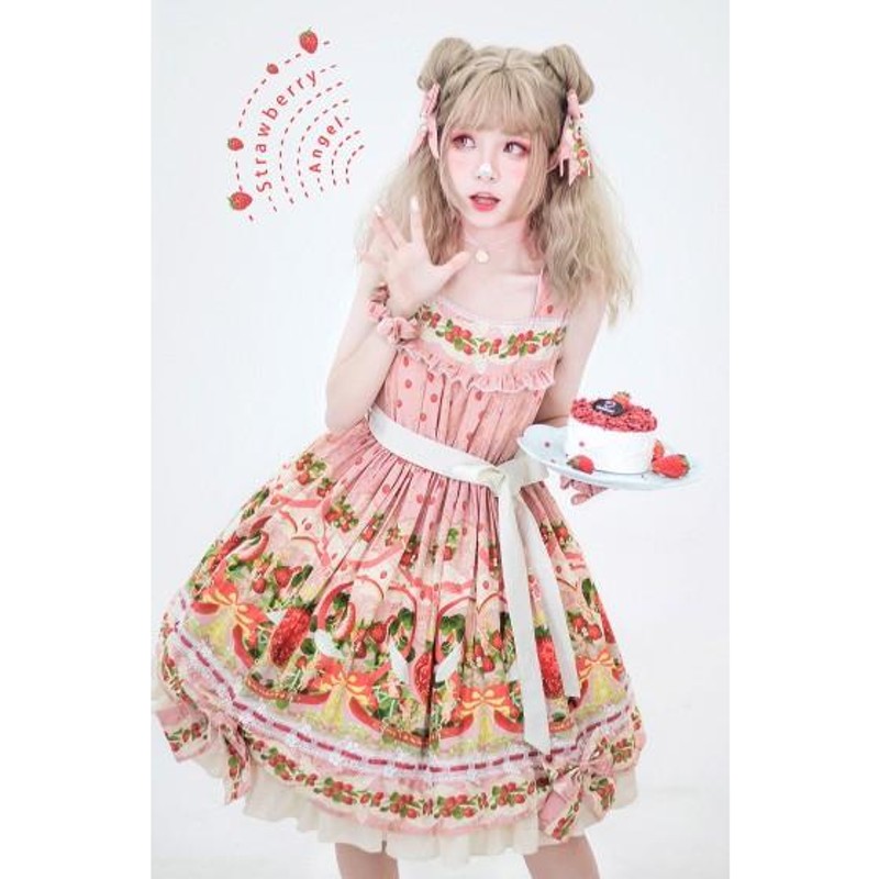 ロリータ服 strawberry angel SP いちごリボン バレッタ ブローチ 両用