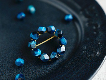 【胸針・S尺寸】青之洞窟 結晶花圈胸針